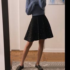 Super Cute Miumiu Skirt, Black With Rhinestone Decors. Little Big To Me, Never Worn It Out. Chic Fitted Miu Miu Mini Skirt, Chic Fitted Miu Miu Skirt, Chic Fitted Mini Skirt By Miu Miu, Spring Season Fitted Miu Miu Mini Skirt, Elegant Miu Miu Skirt For Spring, Chic Miu Miu Skirt For Spring, Chic Lined Skirt By Miu Miu, Chic Miu Miu Skirt For Work, Chic Miu Miu Skirt For Workwear