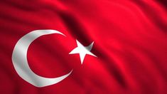 the flag of turkey is shown in this close up photo with silky folds and waves