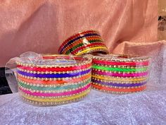 Colorful Bangle Set 2 - Etsy Handmade Green Bangle For Party, Multicolor Round Bangle For Party, Multicolor Party Bangle, Multicolor Round Wedding Bangle, Bohemian Stackable Bangle For Party, Handmade Bollywood Bangle For Celebration, Handmade Bollywood Style Bangle For Celebration, Stackable Bohemian Bangle For Party, Bollywood Style Multicolor Round Bangle