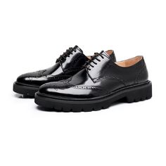 Men's lace-up dress shoes crafted from cow leather, perfect for a refined and professional look. Black Wingtip Lace-up Shoes For Formal Occasions, Black Moc Toe Oxfords For Semi-formal Occasions, Black Leather Wingtip Loafers, Black Patent Leather Wingtip Dress Shoes, Black Formal Lace-up Shoes With Brogue Detailing, Lace-up Leather Shoes With Brogue Detailing For Office, Black Leather Lace-up Semi-formal Shoes, Office Lace-up Leather Shoes With Brogue Detailing, Black Leather Lace-up Shoes For Semi-formal Occasions