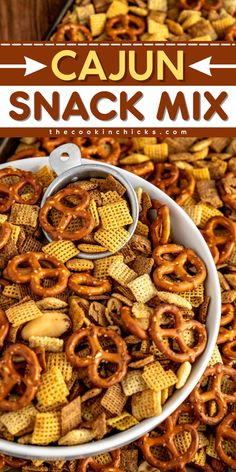 Do you crave for a spicy treat? Try this Cajun Snack Mix recipe! It's the ultimate bold and spicy snack to serve during a family or friends' gathering. This snack with a kick is the best holiday appetizer that would perfectly satisfy your cravings. This can also be a simple game day recipe you can bring to your family or friends. This party mix will surely be a favorite with everyone! Cajun Snack Mix Recipe, Chex Mix Recipes Spicy, Spicy Chex Mix, Cajun Party, Party Mix Recipe, Classic Savory, Chex Party Mix, Chex Mix Recipes, Football Party Food