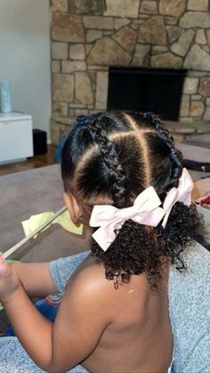 Mixed Daughter Hairstyles, Hairstyles For Prek, Softball Hairstyles Black Hair, Baby Girl Hair Styles Black Natural Kids, Old School Recipes Dinners, Black Girls Hairstyles Kids Natural, Girl Toddler Hairstyles Black, Curly Girls Hairstyles Kids, Hairstyles For My Daughter