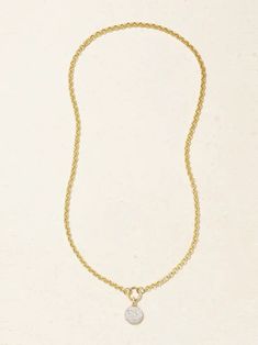 LUCY DELIUS 14-karat gold diamond necklace | NET-A-PORTER Gold Timeless Locket Necklace For Formal Occasions, Timeless Gold Locket Necklace For Formal Occasions, Heirloom Yellow Gold Necklace For Everyday, Everyday Heirloom Yellow Gold Necklace, Formal 14k Gold Pendant Locket Necklace, Timeless Yellow Gold Toggle Necklace Gift, Timeless Yellow Gold Toggle Necklace As Gift, Timeless Jewelry With Cable Chain And Round Pendant, Classic Formal Charm Necklace With Cable Chain