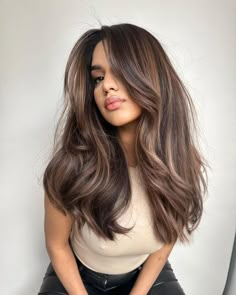 Hottest Haircuts, Subtle Layers, Brown Hair Looks, Brown Hair Inspo, Brunette Hair With Highlights, Hair Streaks, Brunette Balayage Hair, Hair With Highlights, Brown Hair Balayage