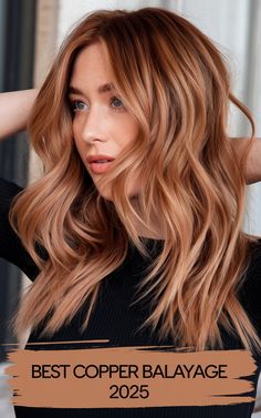 Copper Balayage 2025: Stunning Hair Ideas for Brunettes, Short Cuts, and Curly Styles Hair Ideas For Brunettes Short, Copper Bayalage, Balayage With Highlights, Copper Highlights On Brown Hair, Copper Hair With Highlights, Copper Blonde Balayage, Light Copper Hair, Trending Hair Color, Hair Ideas For Brunettes