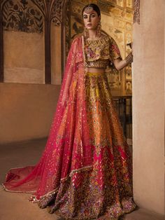 Luxury Mehndi Lehnga Choli for Wedding with Magnificent Look emblazoned with beautiful embroidery. Buy Luxury Mehndi Lehnga Choli online in USA. Traditional Dabka Saree For Reception, Wedding Lehenga With Dabka Work In Raw Silk, Wedding Lehenga In Chinon With Dabka Detailing, Wedding Lehenga With Dabka Work In Traditional Drape, Bollywood Style Dabka Dola Silk Choli, Multicolor Dabka Work Lehenga For Reception, Traditional Raw Silk Lehenga With Dabka Details, Multicolor Lehenga With Dabka Work For Reception, Dola Silk Lehenga With Dabka For Wedding