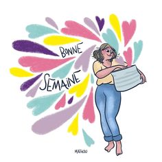 a drawing of a woman with her arms crossed and the words bonnie semaine in front of her