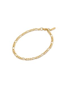 Figaro Bracelet – pleaserepeat Classic 14k Gold Bracelet With Figaro Chain, Elegant Gold Plated Figaro Chain Bracelet, Adjustable Classic Figaro Chain Bracelet, Adjustable Gold-plated Figaro Chain Jewelry, Elegant Gold-plated Figaro Chain Bracelet, Figaro Bracelet, Custom Monogram, Monogram Initials, Bracelet Stack