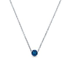 The most striking round sapphire set in our signature 6 prong gold setting. This is a beautiful everyday necklace. 14K sustainable gold .20ct round sapphire 16" chain with 15" option, lobster clasp closure Dimensions: Pendant: 1/4" x 1/4"Delivery: Please allow up to 1-2 weeks for delivery. For rush orders please contact our Concierge. Round Sapphire, Sapphire Pendant, Everyday Necklace, White Sapphire, Sapphire, Rose Gold, Yellow Gold, White Gold, Chain