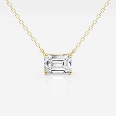 Diamond Solitaire Pendant, Moissanite Pendant, Emerald Cut Moissanite, Elegant Pendant, Necklace Ideas, Moissanite Jewelry, Solitaire Pendant, Perfect Engagement Ring, Diamond Pendant Necklace