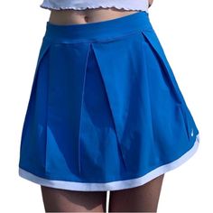 Nike Blue Y2k Pleated Tennis Skirt ! (Never Worn!) Size: L (True To Size) *First Two Photos R Stock Images And R A Size S, Doesnt Represent L Size* This Skirt Is So Classic And So Cute! Has Pleated Detail And White Trim All Around! There Is No Under Shorts But Still So Cute! It Has A Zip On The Side To Secure The Waist! -Let Me Know If You Wanna Buy!! #Nike #Skirt #Y2k #Tennis #90’s Casual Nike Tennis Skirt, Casual Nike Skort For Summer, Nike Casual Summer Skort, Nike Casual Skort For Summer, Fitted Nike Skort For Summer, Nike Tennis Skirt For Spring, Nike Fitted Skort For Summer, Nike Fitted Summer Skort, Nike Casual Mini Skort