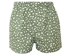 PLEASE CHECK THE MEASUREMENTS BELOW IN FULL BEFORE ORDERING! A classic pair of boxers, ideal to wear as regular underwear or as nightwear. These boxer shorts feature a number of inquisitive sheep on a sage green background. The boxers have a button fly and are made from 100% soft cotton (with elastic waistband). Approximate measurements (28-inch (XS) waist option): Waistband when relaxed: 25.25 inches (64cm) Waistband when fully stretched: 40 inches (101.5cm) Fit waist: 28-30 inches Leg circumfe Green Cotton Boxer Briefs, Casual Summer Sleep Boxer Briefs, Green Cotton Pajama Shorts For Sleep, Green Pajama Shorts For Sleep, Casual Green Boxer Briefs For Loungewear, Green Cotton Pajama Shorts With Elastic Waistband, Casual Green Sleep Shorts, Green Boxer Briefs For Summer, Casual Green Cotton Boxer Briefs