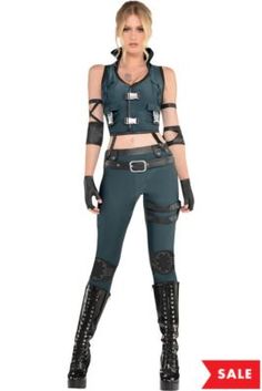 Sonya Blade Costume, Blade Costume, Manga Costume, Black Lace Leggings, Black Floor Length Dress, Sonya Blade, Popular Costumes, Zombie Costume, Angel Costume