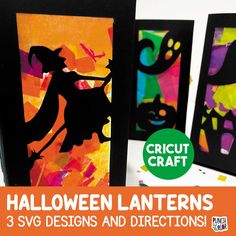 Create spooky Halloween lanterns at home on your cutting machine! An easy activity to do with your kids. This is a digital download, no physical product will be sent to you!  You will receive: ✦ 3 Lantern SVGs: Ghosts, Pumpkins, Witches ✦ A materials list ✦ Lantern making directions ✦ For personal use only. FILE ONLY - INSTANT DOWNLOAD. No physical product will be sent.  For personal use only. HOW TO DOWNLOAD: 1. Add to cart and check out 2. Go to "purchases and reviews" in your account to acces Halloween Ghost Diy, Halloween Lanterns Diy, Preschool Halloween Party, Luminary Diy, Tissue Paper Lanterns, Lantern Crafts, Pumpkin Lanterns, Fall Paper Crafts, Teen Crafts