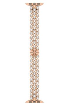 Kate Spade New York imitation pearl 16mm Apple Watch® bracelet watchband | Nordstrom Apple Watch Bracelet Band, Watch Bands Women, Classy Accessories, Apple Watch Bracelet, Apple Watch Bands Women, Apple Watch Bracelets, Pave Bracelet, Aesthetic Accessories, Gold Rings Simple