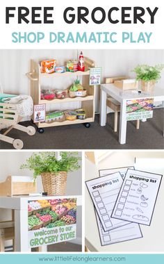 the free grocery shop dramatic play is perfect for kids to learn how to use it