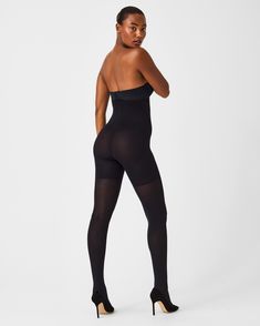 Step up your legwear game with lust-worthy legs and a tight-end. Designed with a built-in, high-waisted, mid-thigh shaper, Tight-End Tights firm your butt and thighs for a flawless look in clothes. | Spanx Women's SPANXshape High-Waisted Mid-Thigh Tight-End Tights Thigh Shaper, Personal Marketing, Step Up, Shapewear, Tights, How Are You Feeling, Socks, High Waisted, Clothes