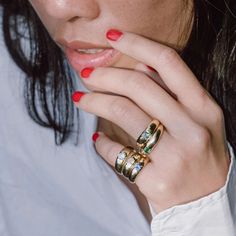 Emerald Petite Cloud Ring – Starling Starling Jewelry, Cloud Ring, Vintage Meets Modern, Ruby Ring Gold, Round Sapphire, Pink Topaz, Lovely Ring, Sustainable Jewelry, Starling