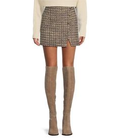 Gianni Bini Samia Tweed Mini Skirt | Dillard's Tweed Mini Skirt Outfit, Mini Skirt And Sweater, Skirt And Sweater, Mini Skirt Outfit, Tweed Mini Skirt, Skirt Outfit, New York Street, Gianni Bini, Dillard's