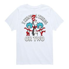 Dr. Seuss - I Know A Thing Or Two - Toddler And Youth Short Sleeve Graphic T-Shirt Size: M.  Color: White.  Gender: unisex. Kids Clothes Boys, Toddler Boy Outfits, Top Graphic Tees, Fabric Names, Dr Seuss, Memorable Moments, Tee Shop, A Thing, Toddler Outfits