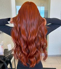 50+ Spicy Red Hair Ideas You Must Try This Season; deep copper hair ideas! This includes red hair, red hair color, red hair women, red hair aesthetic, red hair with highlights, red hair color ideas, red hair ideas highlights, red hair color shades & more! This also red hair ideas for women, red hair ideas for brunettes, red hair color natural, red hair color bright, red hair women aesthetic, red hair copper, long copper hair, dark red hair ideas & more! #redhair #redhairideas #redhairaesthetic Deep Bright Red Hair, Long Dark Copper Hair, Copper Hair Bright, Orange Reddish Hair, Vivid Copper Hair, Ariel Red Hair Color, Hair Color Ideas For Red Heads, Red Hair Ideas For Brunettes, Red Hair Color Natural