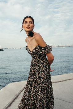 The Naia dress makes a beautiful statement for any special occasion. Cut in our beautiful new silk blend Topiary floral burnout fabric, she features a deep sweetheart neckline and versatile ruffle sleeves that can be worn on or off the shoulder. Pleating details in the structured bodice and gathered tiers in the skirt add further interest to this striking style. Silk Off-shoulder Maxi Dress For Cocktail, Flowy Off-shoulder Party Dress, Fitted Maxi Dress With Gathered Neckline For Brunch, Flowy Off-shoulder Dress For Party, Sweetheart Neckline Ruched Dress For Brunch, Flowy Midi Dress With Sweetheart Neckline For Casual Wear, Ruched Dress With Sweetheart Neckline For Brunch, Strapless Floral Print Maxi Dress For Dress Down, Elegant Floral Print Maxi Off Shoulder Dress