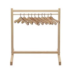 wooden clothes hangers on a white background