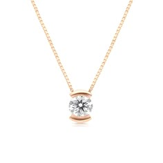 Modern and sophisticated, this necklace is a captivating look any woman would adore. Beautifully crafted, this ring features a dazzling 0.57carat center stone placed prominently in a 18K rose gold half-bezel setting that enhances the diamond's size and sparkle. This classic look is one she'll turn to often, every day, and on special occasions. An amazing and thoughtful anniversary gift for your loved one. 0.57 carat round brilliant cut D SI1 -CGL report 18k rose gold We offer a Free virtual Cons Modern Diamond Pendant, Unique Diamond Pendant, Solitaire Jewellery, Necklace Design Ideas, Half Bezel Setting, Round Diamond Pendant, Diamond Pendant Jewelry, Diamond Circle Pendant, Diamond Pendent