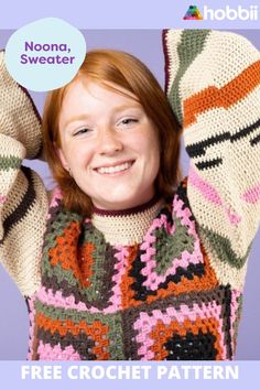 Get started on this DIY project on Noona - Sweater Crochet
 Pattern. The Noona Sweater exudes both coziness and comfort. Based on 4 large Granny Squares in burnt colors, the look is unique and modern. If you want an oversized look, go up a size. This pattern is part of the Hobbii Christmas Sweater Collection, consisting of patterns made by designers from all over the world! Everyone will be able to find a Christmas sweater that suits their taste, style, and age in this collection. Whether you’re