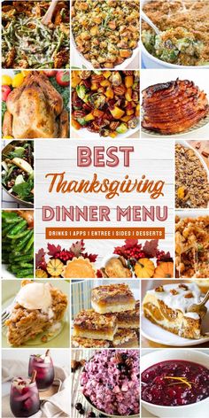 the best thanksgiving dinner menus and desserts for everyone to enjoy in their home