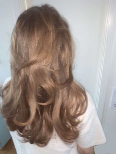 Dark Blonde Blowout, Blowed Out Hair, Blowout Aesthetic, Blowout Hair Medium, Blown Out Hair, Blow Out Hair, Blowout Hairstyles, Hair Blowout, Blow Hair