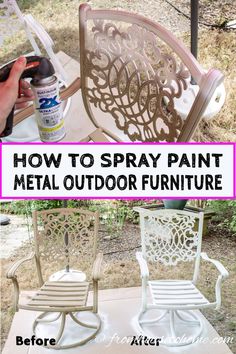 how to spray paint metal outdoor furniture