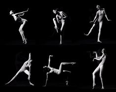 black and white photograph of dancers in different poses