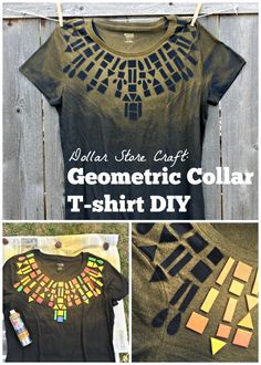 some t - shirts that have been made to look like they are being used for crafts