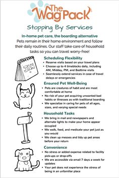 the wag pack flyer with instructions on how to use it