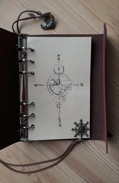 an open book with a compass on it