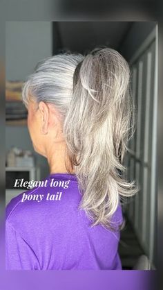 Older Women Updo Hairstyles, Ponytail Upstyle, Inverted Ponytail, Volume Ponytail Tutorial, Pony Tailed Hairstyle, Grey Hair Ponytail, Gray Hairstyles, Voluminous Ponytail