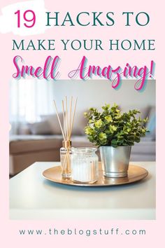 Plant and aromatic candle on a tray in living room to make a house smell good Make Your House Smell Good, House Smell Good, Home Smell, Lisa Design, Smell Amazing, House Smell, Buying Groceries, Pet Odors, House Smells