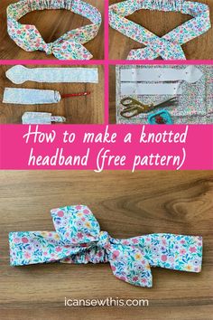 how to make a knotted headband with free pattern and instructions for the bow