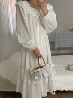 Indulge in timeless elegance with our Cottage Ruffle Lace Nightgown Dress. Crafted with delicate lace and adorned with charming ruffles, this nightgown exudes a romantic and feminine allure. The flowing silhouette offers comfort and freedom of movement, perfect for lounging in style or enjoying a peaceful night's sleep. Elevate your bedtime routine with this enchanting nightgown that combines classic beauty with modern comfort. Features: 100% Cotton Relax Fit Breathable (great for all seasons) M Maximalist Boho, Kids Bedroom Boys, Nightgown Dress, Stylish Bedding, Reversible Bedding, Pajama Outfits, Lace Nightgown, Stylish Beds, Bedtime Routine