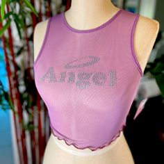 Quality: 5/5 Condition: Great - Nwt (Please Refer To Photos) Brand: Jstory Size: S Material: Mesh Perfect Y2k Vibes ! Look Like A Brats Doll With This Top! Thanks For Viewing! Y2k Style Mesh Crop Top For Summer, Purple Fitted Y2k Crop Top, Y2k Stretch Tops With Rhinestones, Y2k Summer Tops With Rhinestones, Summer Y2k Tops With Rhinestones, Ladies Long Top, Hot Pink Tops, Purple Crop Top, Womens Denim Shirt