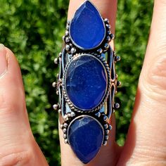 Brand New Handmade Oversized Blue Sapphire Antique Design Silver Statement Ring. Size 7 925 Stamped Wear Your Narrative: Jewelry With A Unique Journey. New To Poshmark? Use Referral Code Kimberlyn222 To Receive $10. Adjustable Sapphire Ring, Blue Rings With Large Stone For Healing, Blue Large Stone Ring Jewelry, Adjustable Sterling Silver Crystal Ring With Large Stone, Antique Blue Multi-stone Rings, Blue Sterling Silver Crystal Ring, Stamped 925, Statement Ring Silver, Disney Jewelry, Antique Design