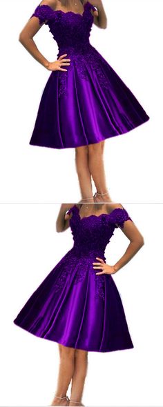 Elegant Purple Lace Appliques Beaded Homecoming Dresses Short Gold Party Dresses, Elegant Homecoming Dresses, Gala Dress, Homecoming Dresses Lace, Purple Prom, School Prom, Lace Homecoming Dresses, Dresses Lace, Purple Lace