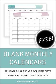 the printable blank calendar for free