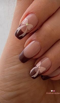 Aesthetic Nail, Kutek Disney, Colourful Nails, Brown Nails Design, Maroon Nails, Cute Nails For Fall, Cherry Nails