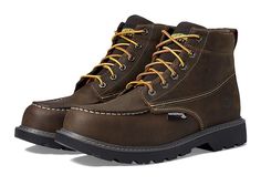 Wolverine Floorhand Moc Toe Waterproof Steel Toe 6" Brown Waterproof Boots With Goodyear Welt For Walking, Durable Brown Plain Toe Waterproof Boots, Durable Brown Moc Toe Work Boots, Weatherproof Brown Work Boots With Plain Toe, Brown Waterproof Moc Toe Boots, Durable Brown Work Boots With Plain Toe, Durable Brown Work Boots Plain Toe, Brown Durable Work Boots With Plain Toe, Brown Insulated Moc Toe Work Boots