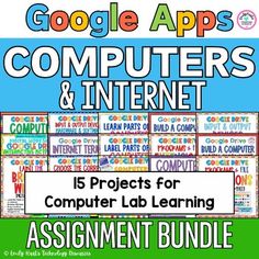 google apps, computers and internet for computer lab learning assignment bundle with answer sheets / worksheets