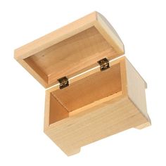 an open wooden box with two compartments