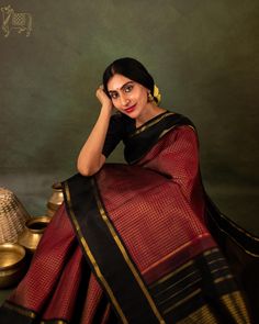 Kanchivaram Saree, Kattam Saree, Vintage Silk Saree, Black Pattu Saree, Maroon Pattu Saree, Black Kanjeevaram Sarees, Black Kanchipuram Silk Saree, Black Kanjivaram Saree, Black Kanjivaram Saree Silk