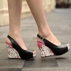 Heels: approx 9.5 cmPlatform: approx 3 cmColor: Black, White, Beige, KhakiSize: US 3, 4, 5, 6, 7, 8, 9, 10(All Measurement In Cm And Please Note 1cm=0.39inch) Note:Use Size Us 5 As Measurement Standard, Error:0.5cm.(When Plus/Minus A Size,The Round And Shaft Height Will Plus/Minus 0.5CM Accordingly.Error:0.5cm) Note: The size you choose is US Size and 1CM=0.39inch. Size Guide: US 3=EU34=22CM,US 4=EU35=22.5CM,US 5=EU36=23CM, US 6=EU37=23.5CM,US 7=EU38=24CM,US 8=EU39=24.5CM, US 9=EU40=25CM,US 10=E Spring Round-toe Wedge Sandals With Padded Heel, Spring Wedge Sandals With Padded Heel And Round Toe, Spring Slingback Sandals With 4-inch Heel And Round Toe, Spring Black Pointed Toe Wedge Sandals, Spring Black Open Toe Slingback Sandals, Black Open Toe Slingback Sandals For Spring, Black High Heel Slingback Sandals For Summer, Black Closed Toe Wedge Sandals For Spring, Black Wedge Heel Sandals For Spring